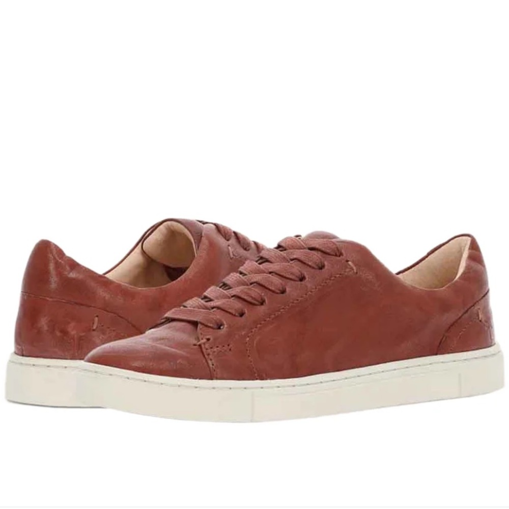 Frye Ivy Low‎ Lace Sneaker Size 9 Cognac